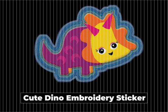 Cute Dino Embroidery Sticker: A Designer's Review